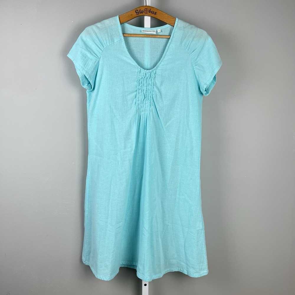 Lulu-B Swim Cover Up Dress Womens Small Aqua Turquoise Lightweight Cotton